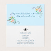 Elegant Bumble Bee Florist Floral Folded Visitekaartje (Binnenkant ongevouwen)