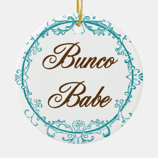 Elegant Bunco Babe-versiering Keramisch Ornament (Voorkant)