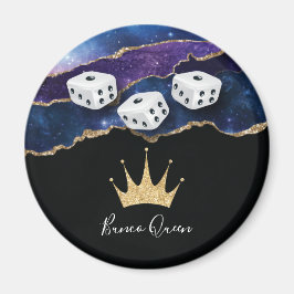 Elegant Bunco Dice Queen Glitter Gold Crown Magneet
