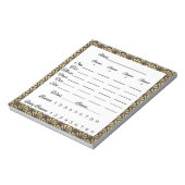 Elegant Bunco-score Art Deco Black Gold Notitieblok (Linkerzijde)