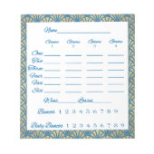 Elegant Bunco-score Art Deco Notitieblok (Voorkant)