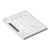 Elegant bunco score pad notitieblok (Schuin)