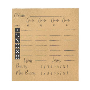 Elegant bunco score pad notitieblok