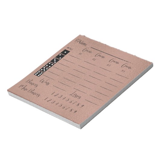 Elegant bunco score pad notitieblok (Linkerzijde)