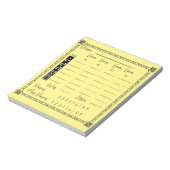 Elegant bunco score pad notitieblok (Linkerzijde)