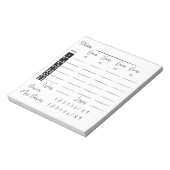 Elegant bunco score pad notitieblok (Linkerzijde)