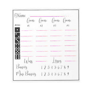 Elegant bunco score pad notitieblok
