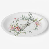 Elegant Bunny bloemenontwerp Papieren Bordje (Gekanteld)