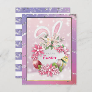 Elegant Bunny Happy Easter Day Holiday Kaart