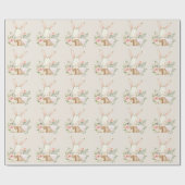 Elegant Bunny Rabbit Baby shower Cadeaupapier (Vlak)