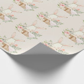 Elegant Bunny Rabbit Baby shower Cadeaupapier (Hoek)