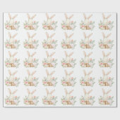 Elegant Bunny Rabbit Baby shower Cadeaupapier (Vlak)