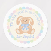 Elegant Bunny Rabbit kinderen Birthday Party Dank Labels (Design 1)