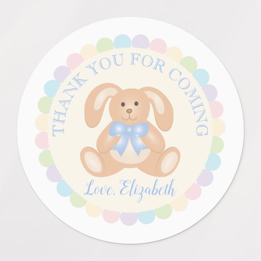 Elegant Bunny Rabbit kinderen Birthday Party Dank  Labels (Design 1)