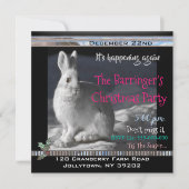Elegant Bunny Snowy Night Kerstfeest Kaart (Voorkant)
