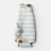 Elegant Bunny striped design Flesjeskoeler (Voorkant)