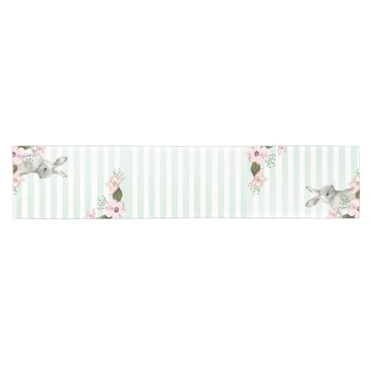 Elegant Bunny striped design Korte Tafelloper (Horizontaal)