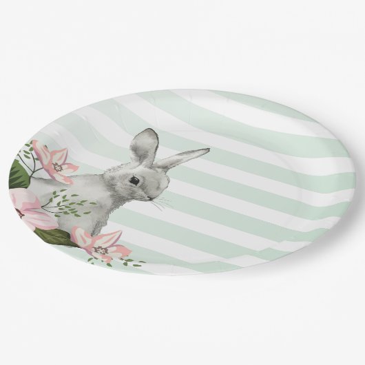 Elegant Bunny striped design Papieren Bordje (Gekanteld)