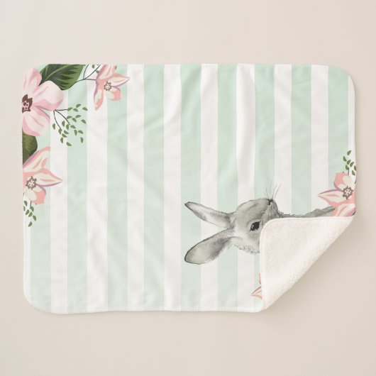 Elegant Bunny striped design Sherpa Deken (Voorkant (horizontaal))