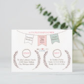 Elegant Bunting - 3x5 Couple's Baby shower Kaart (Staand voorkant)