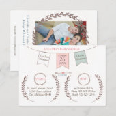 Elegant Bunting - 3x5 Couple's Baby shower Kaart (Voorkant / Achterkant)