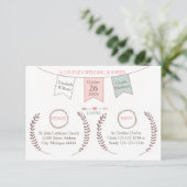Elegant Bunting - 3x5 Couple's Wedding Shower Kaart (Staand voorkant)