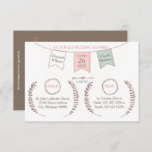 Elegant Bunting - 3x5 Couple's Wedding Shower Kaart (Voorkant / Achterkant)