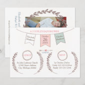 Elegant Bunting - Baby shower van paar Kaart (Voorkant / Achterkant)