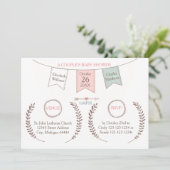 Elegant Bunting - Baby shower van paar Kaart (Staand voorkant)