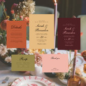 Elegant Burgundry Script Wedding Invitation Kaart