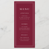 Elegant Burgundy 3 Course Menu (Voorkant)