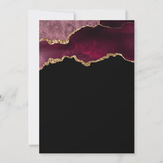 Elegant Burgundy Agate 70th Birthday Party Kaart (Achterkant)