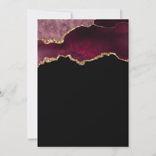 Elegant Burgundy Agate 80th Birthday Invitation (Achterkant)