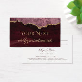 Elegant Burgundy Agate Appointment Card Visitekaartje (Bureau)