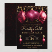 Elegant Burgundy Agate Baubles 21ste verjaardag Kaart (Voorkant / Achterkant)