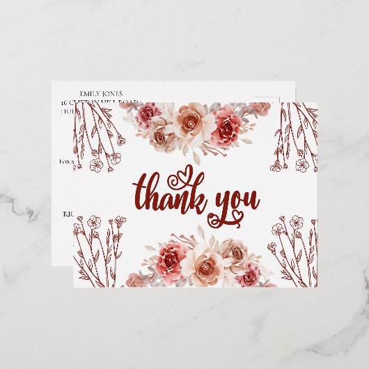 Elegant Burgundy Agate Folie Invitation Briefkaart (Voorkant / Achterkant)