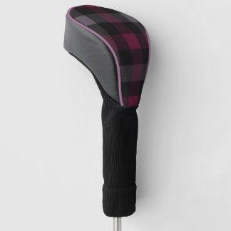 Elegant Burgundy and Black Buffalo Plaid Golf Head Golfheadcover