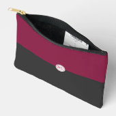 Elegant Burgundy and Black Color Block Monogram Etui (Open)