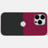 Elegant Burgundy and Black Monogram Case-Mate iPhone Case (Achterkant (horizontaal))