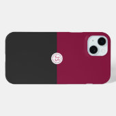 Elegant Burgundy and Black Monogram Case-Mate iPhone Case (Achterkant (horizontaal))