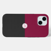 Elegant Burgundy and Black Monogram Case-Mate iPhone Case (Achterkant (horizontaal))