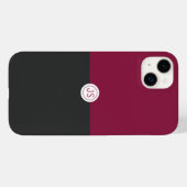 Elegant Burgundy and Black Monogram Case-Mate iPhone Case (Achterkant (horizontaal))