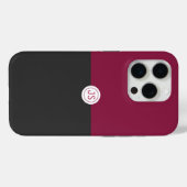 Elegant Burgundy and Black Monogram Case-Mate iPhone Case (Achterkant (horizontaal))