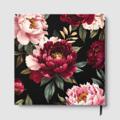 Elegant Burgundy and Blush Peony Floral Wedding Gastenboek (Achterkant)