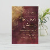 Elegant Burgundy and Gold Corporate Holiday Party Kaart (Staand voorkant)