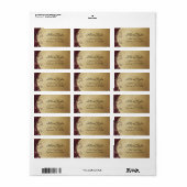 Elegant Burgundy and Gold Damask Label (Full Sheet)