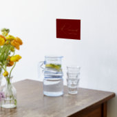 Elegant Burgundy and Gold Foil Reserved Sign Folie Afdrukken (Laag (Keuken))