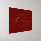Elegant Burgundy and Gold Foil Reserved Sign Folie Afdrukken (Laagn)