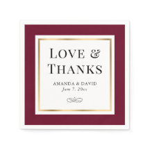 Elegant Burgundy and Gold Love and Bedankt Wedding