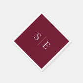 Elegant Burgundy and Gold Monogram Minimalist Servet (Hoek)